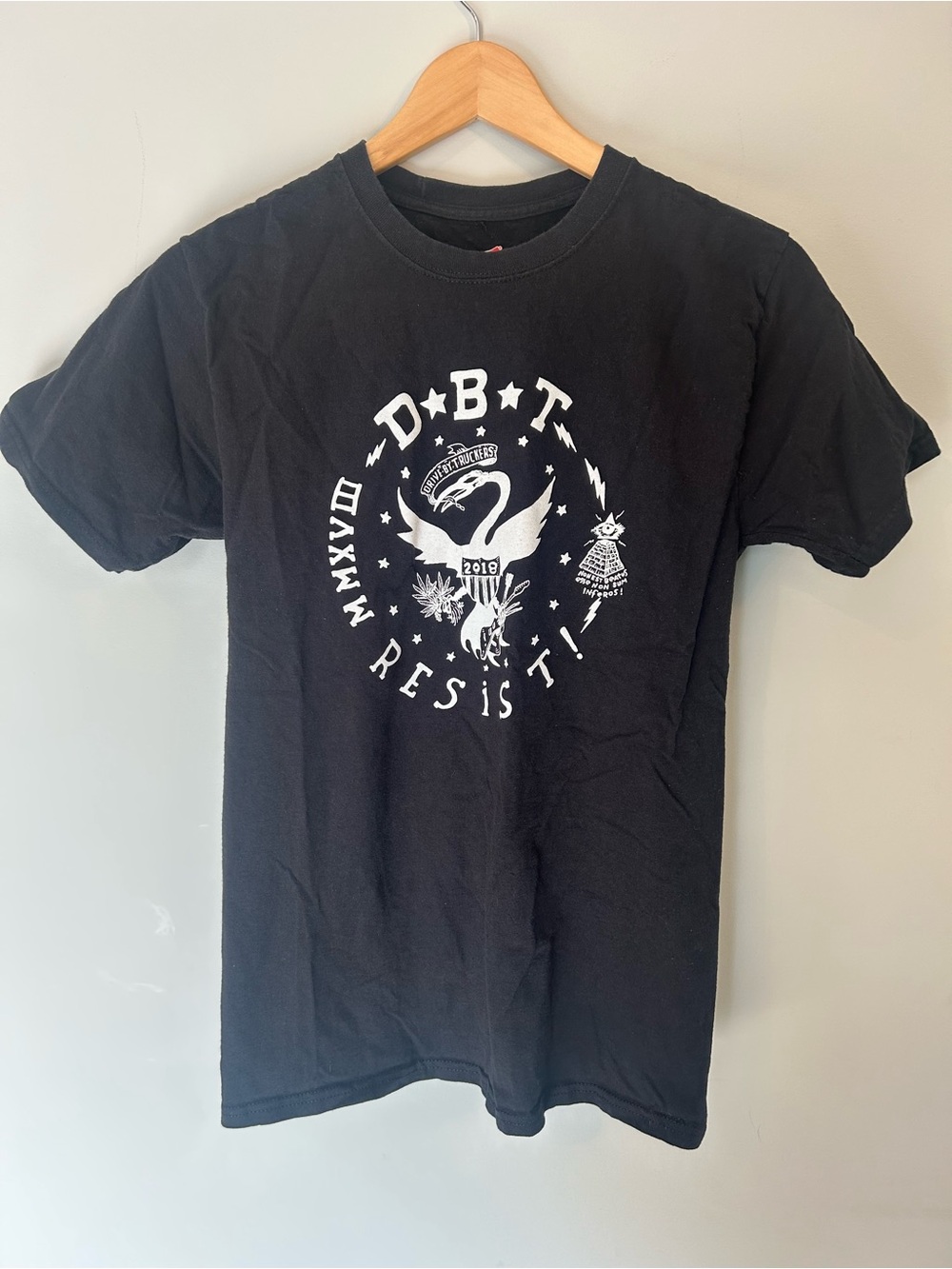 Drive By Truckers Black Tee with White Graphic 2018